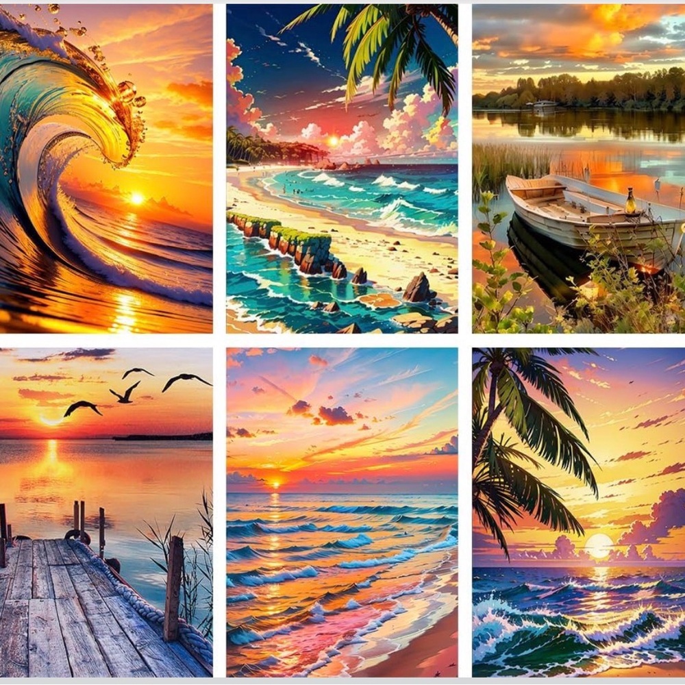 Set of 6 Paint By Number Kits